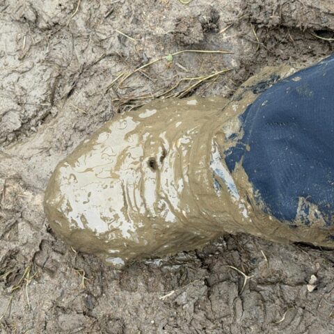 a very muddy boot!